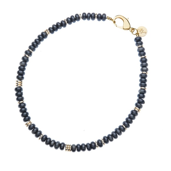 Jane Win Gumdrop Beaded Necklace in Obsidian - Picture 2 of 7